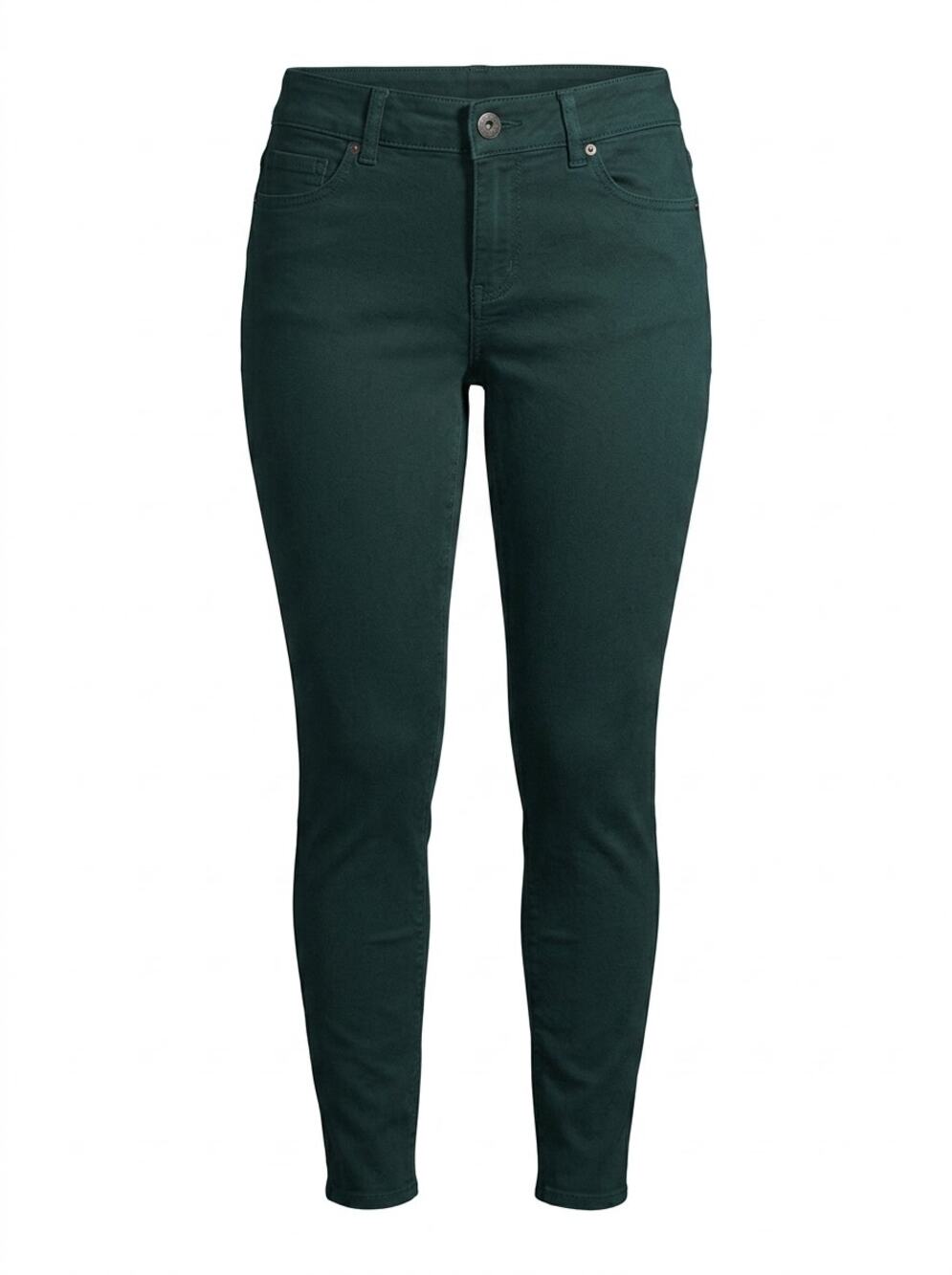 Maurices Embroidery Dark Green Stretch Skinny Jeans Denim Women Size M